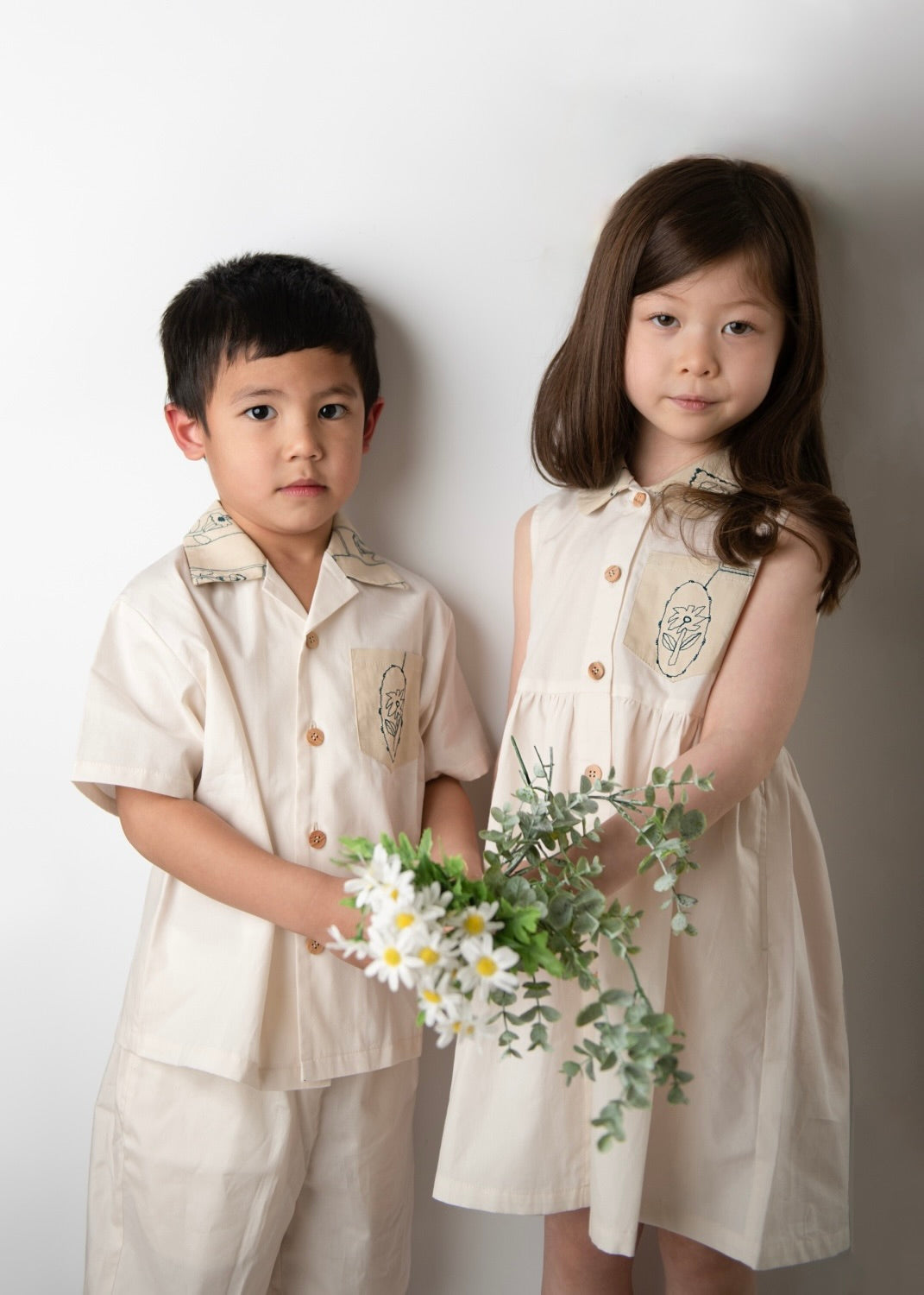 【UTENA】Embroidered One-Piece Dress (Beige) <予約販売|4月中旬お届け>