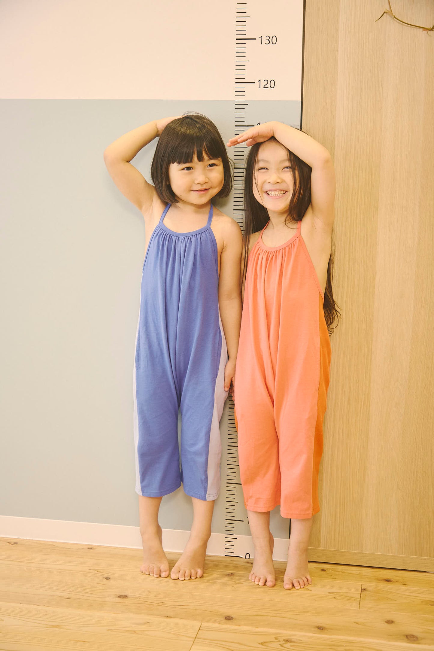 Halter-neck Overalls - Rib Bicolor / 2color