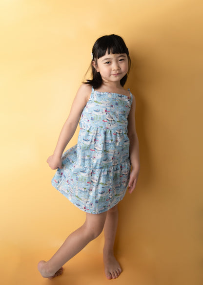 【UTENA】Printed Camisole Dress (Light Blue Pattern)