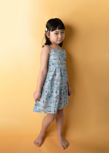 【UTENA】Printed Camisole Dress (Light Blue Pattern)