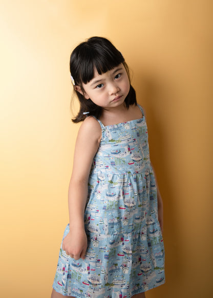 【UTENA】Printed Camisole Dress (Light Blue Pattern)