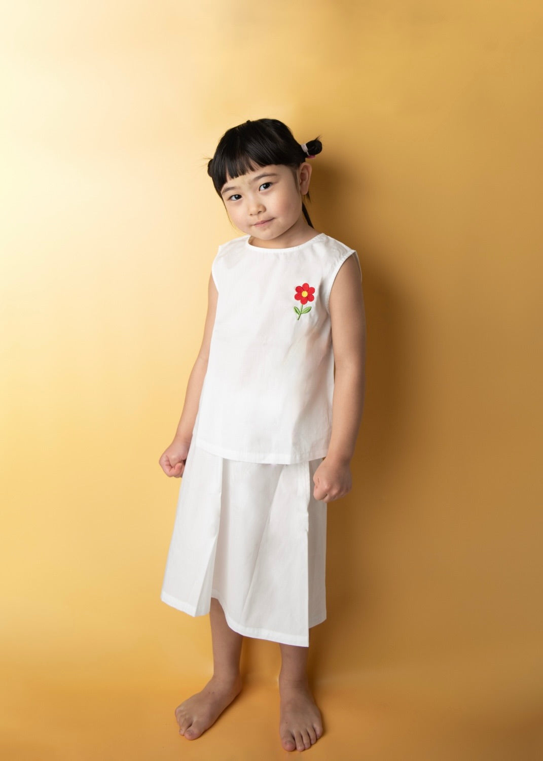 【UTENA】Flower Embroidered Top & Skirt Set (White) ＜予約販売｜4月中旬お届け＞