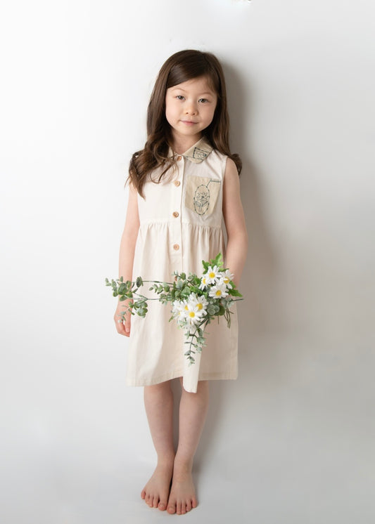 【UTENA】Embroidered One-Piece Dress (Beige) ＜予約販売｜4月中旬お届け＞