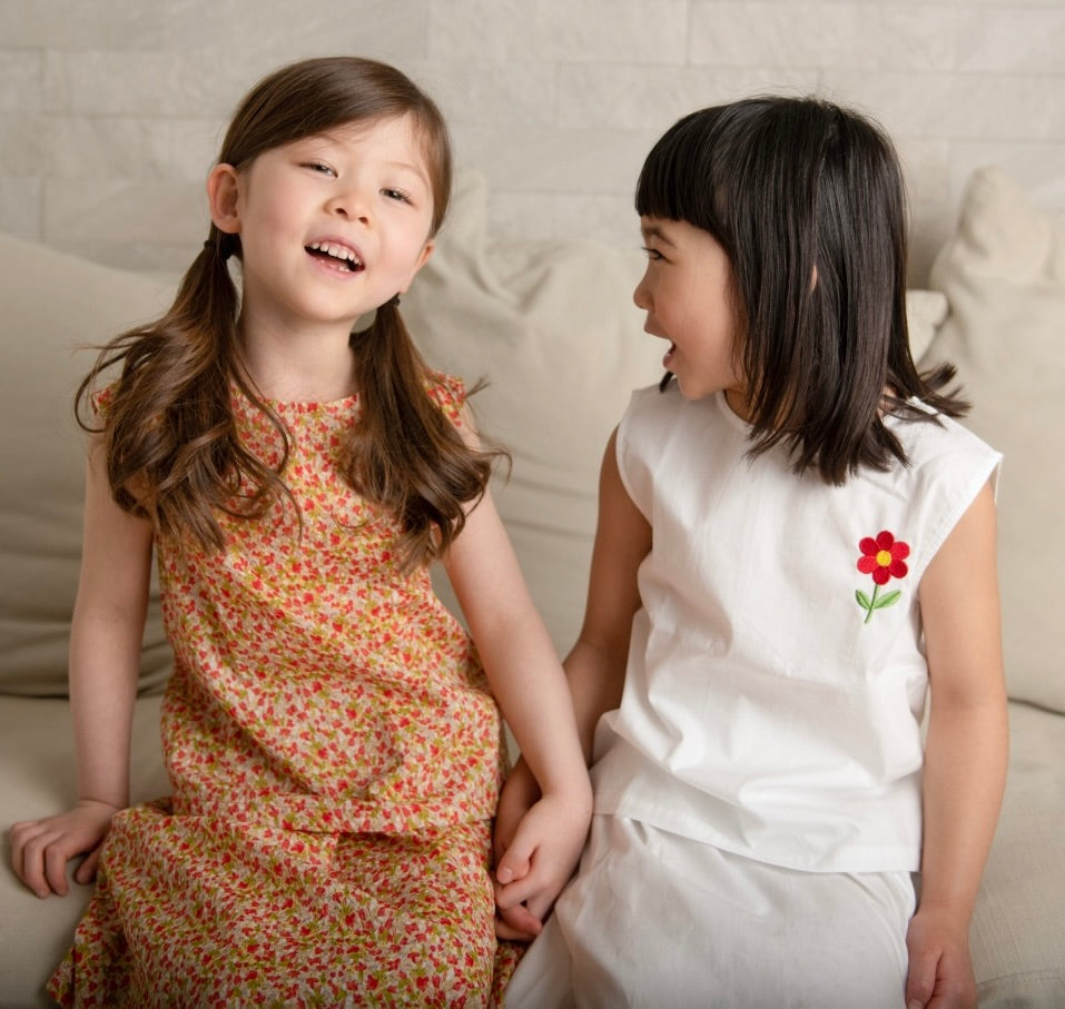 【UTENA】Flower Embroidered Top & Skirt Set (White) ＜予約販売｜4月中旬お届け＞