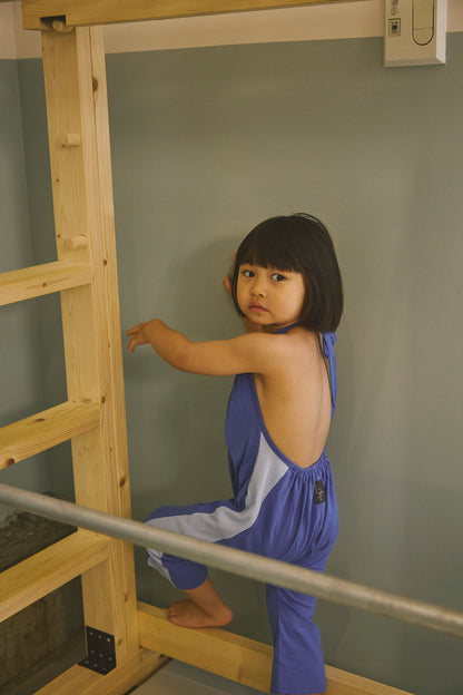 Halter-neck Overalls - Rib Bicolor / 2color