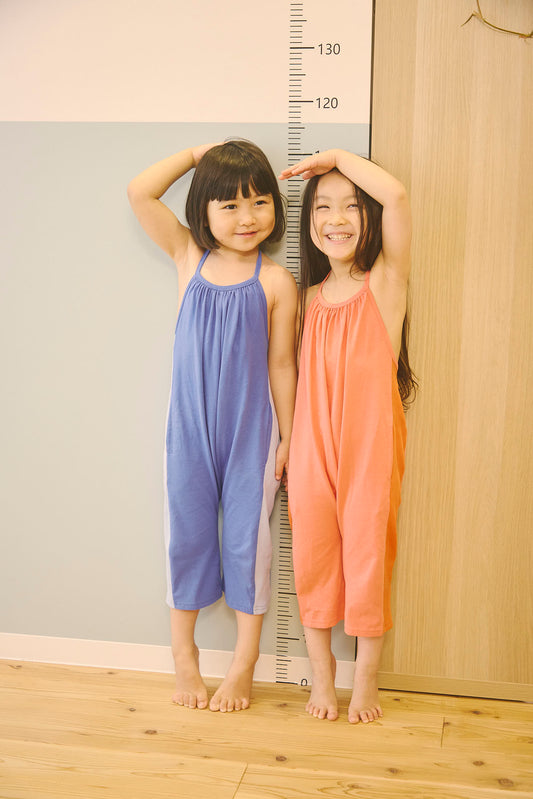 Halter-neck Overalls - Rib Bicolor / 2color