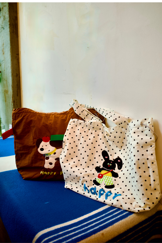 Happy Friends Tote Bag (Dog / Bunny)