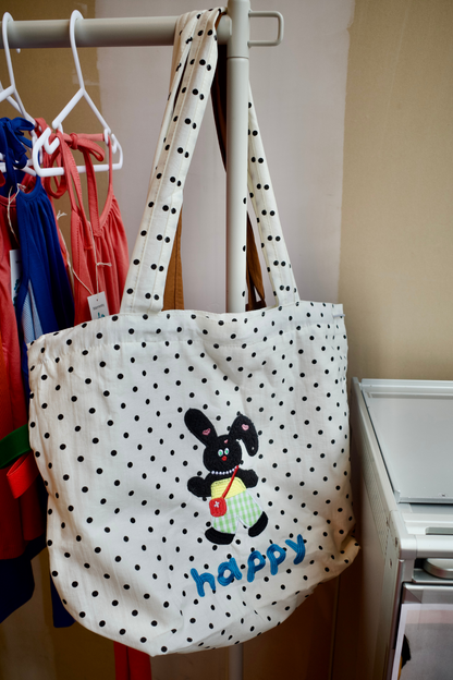 Happy Friends Tote Bag (Dog / Bunny)