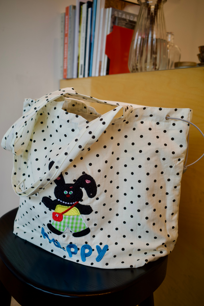 Happy Friends Tote Bag (Dog / Bunny)