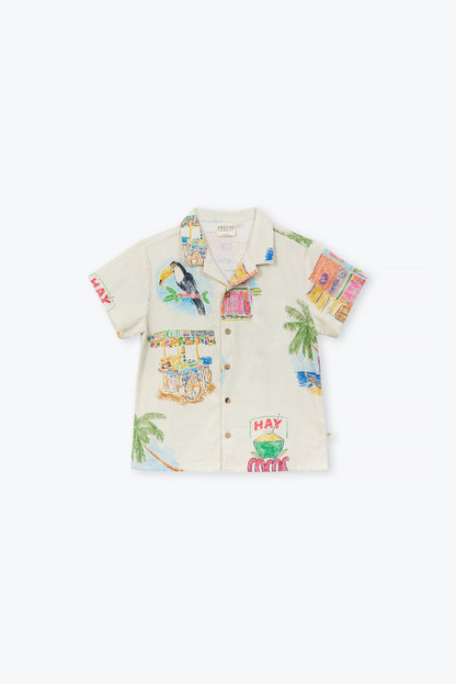 【ARSÈNE ET LES PIPELETTES】“Cocos Frios” Open Collar Shirt