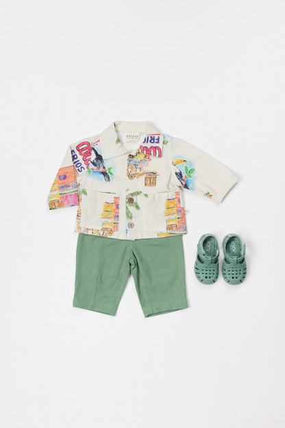 【ARSÈNE ET LES PIPELETTES】“Cocos Frios” Open Collar Shirt