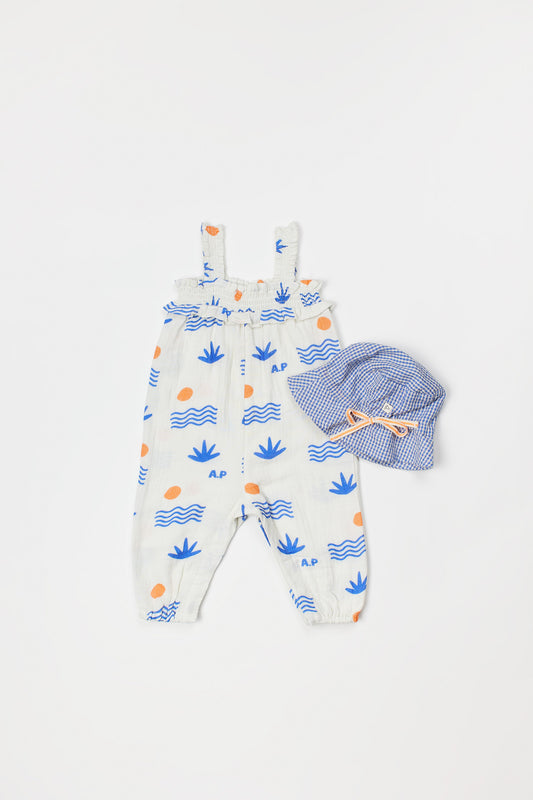 【ARSÈNE ET LES PIPELETTES】“Aloe” Printed Baby Jumpsuit
